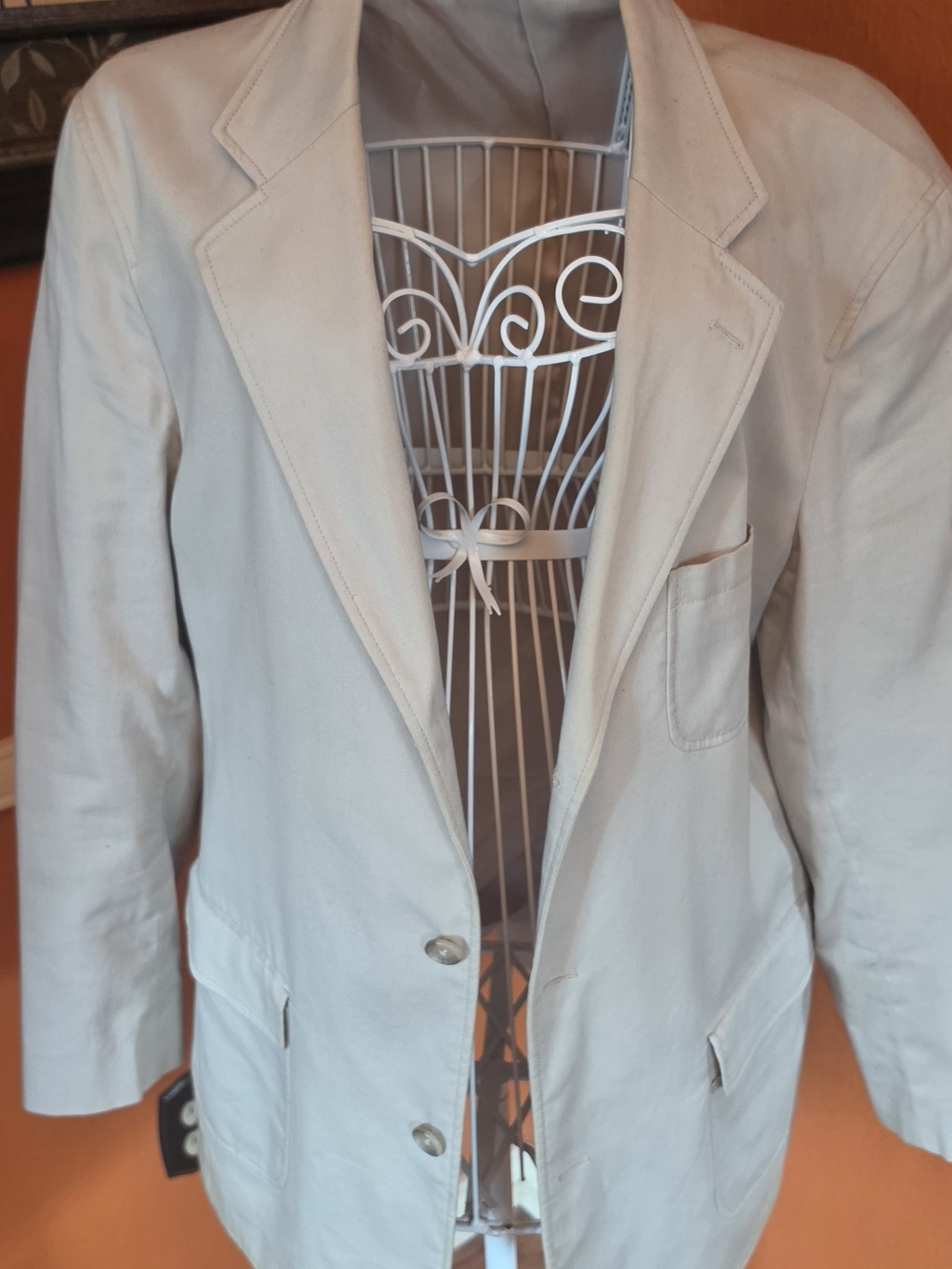 Men's Light Beige Single-Breasted Blazer Jacket